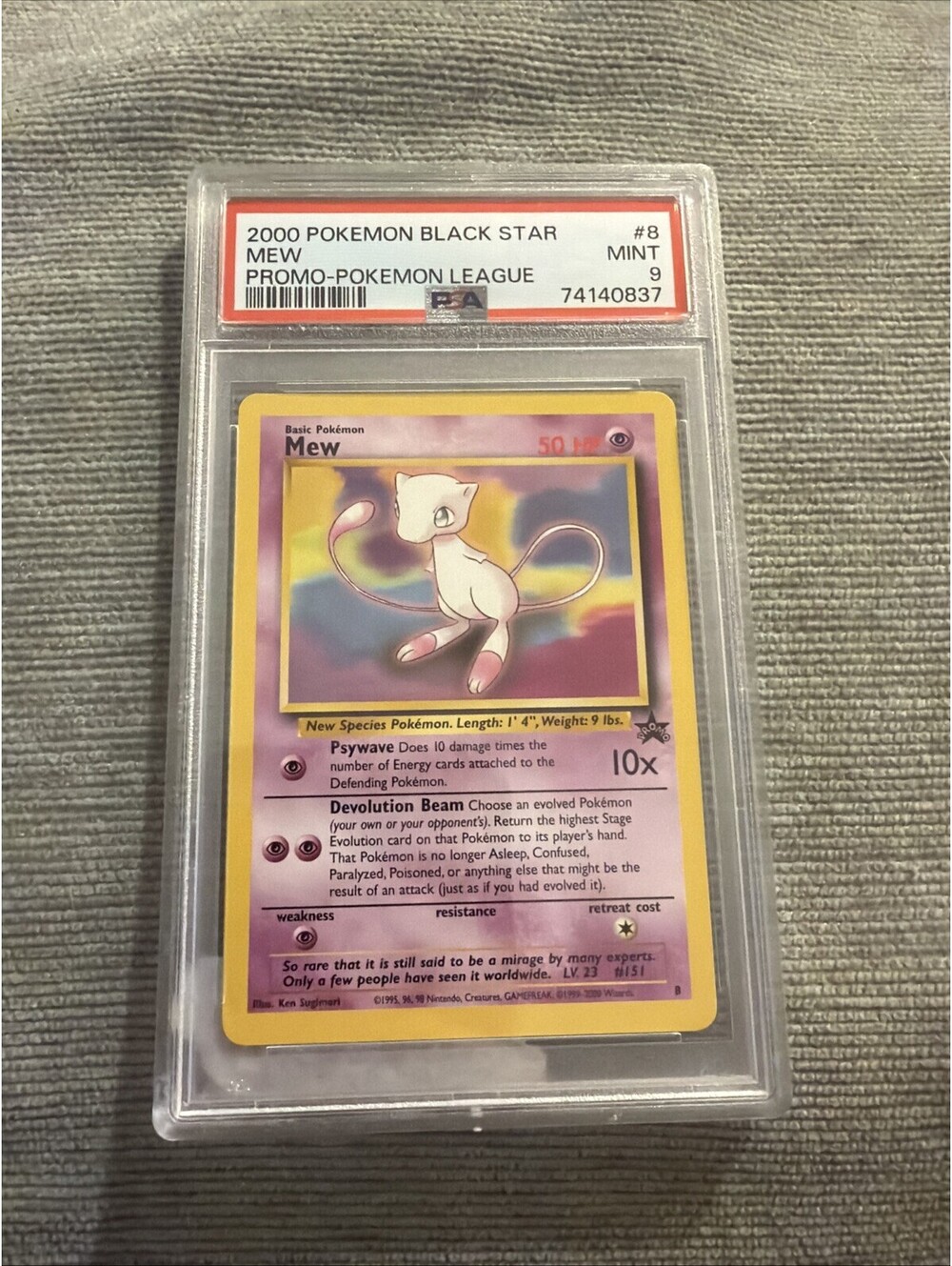Mew 2000 Black Star Promo-Pokemon league PSA 9